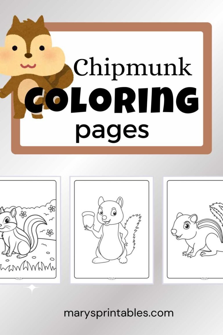 Chipmunk Coloring Pages Printable for Kids – Free and Fun