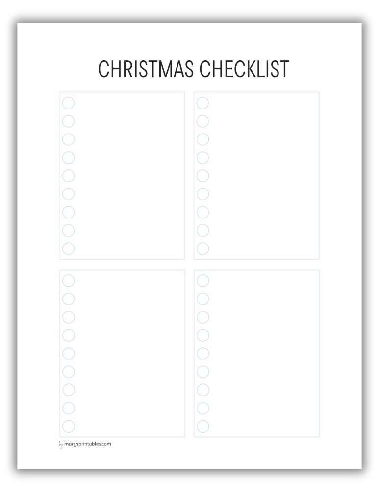 Green Christmas checklist printable to manage gift lists, decorations, and shopping with ease.
