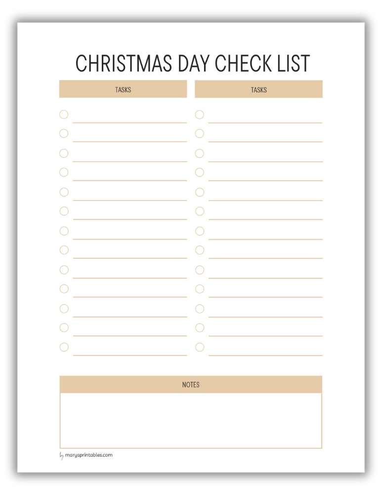 Red Christmas day schedule printable for organizing holiday events Version 2