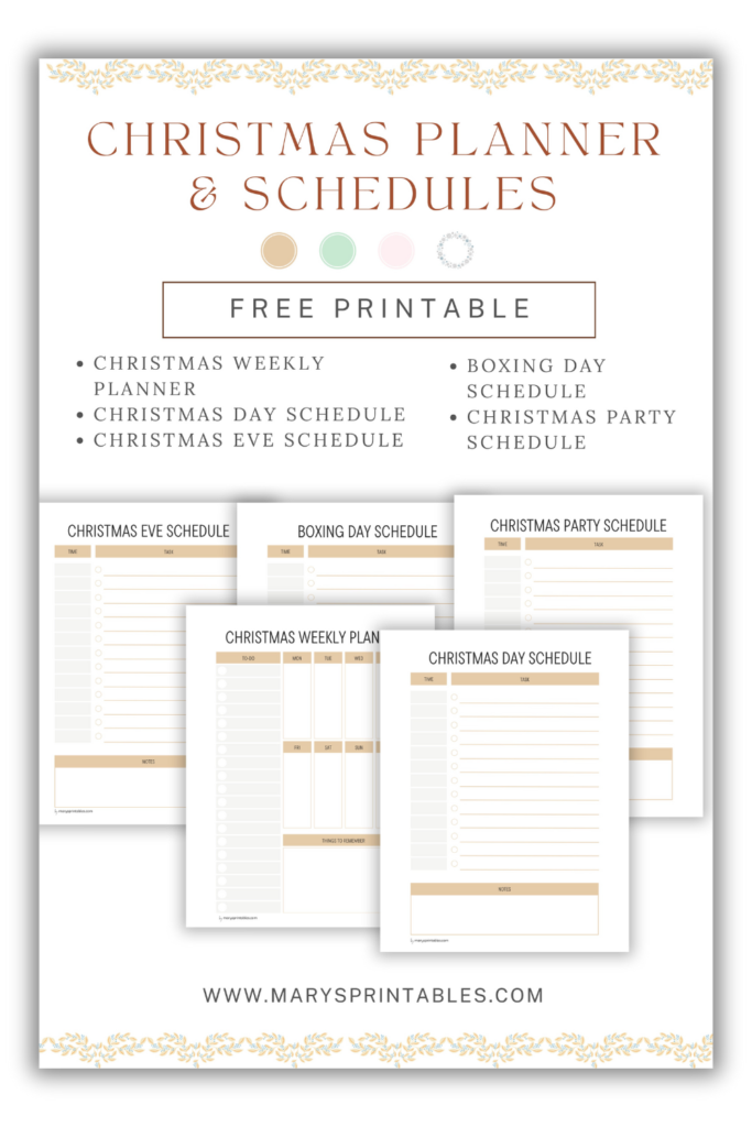Christmas planner printables for managing holiday schedules, plans, and activities
