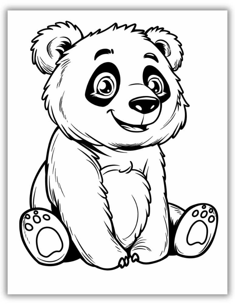 Cute panda coloring page printable