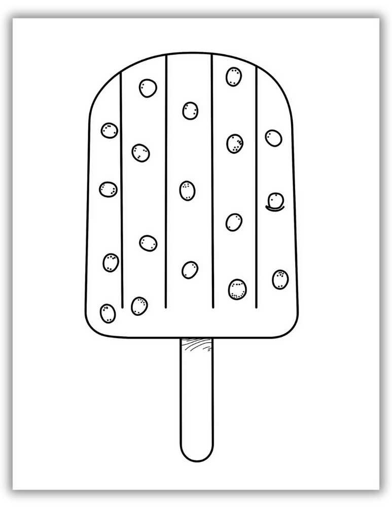 Easy popsicle coloring printable