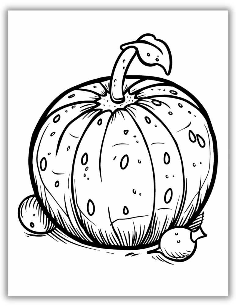 Free Pumpkin Coloring Pages for Halloween - realistic pumpkin