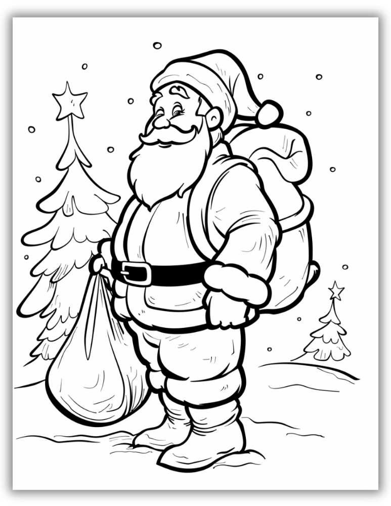 Christmas Coloring Design – Kind Santa