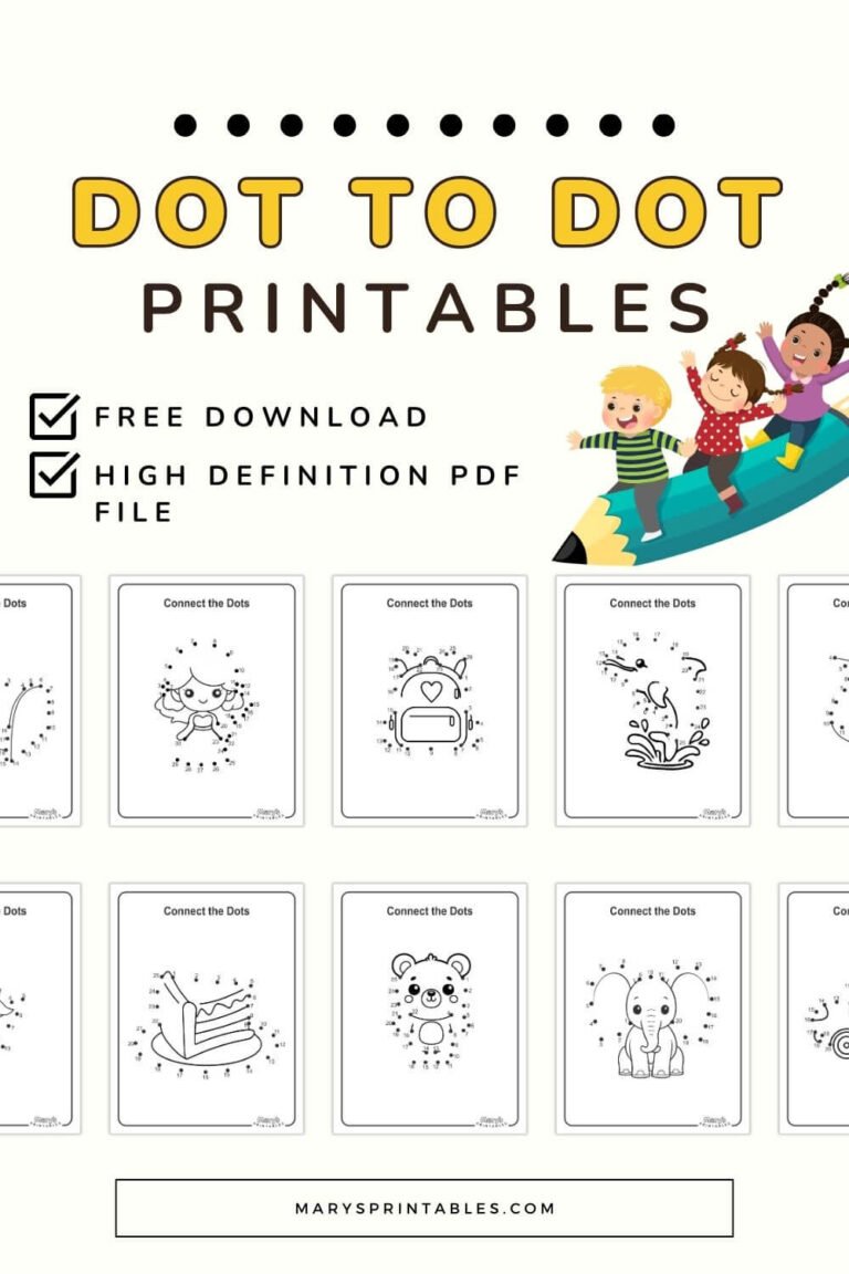 Connect the Dots Printable for Kids: A Fun and Educational Activity Pages for Free