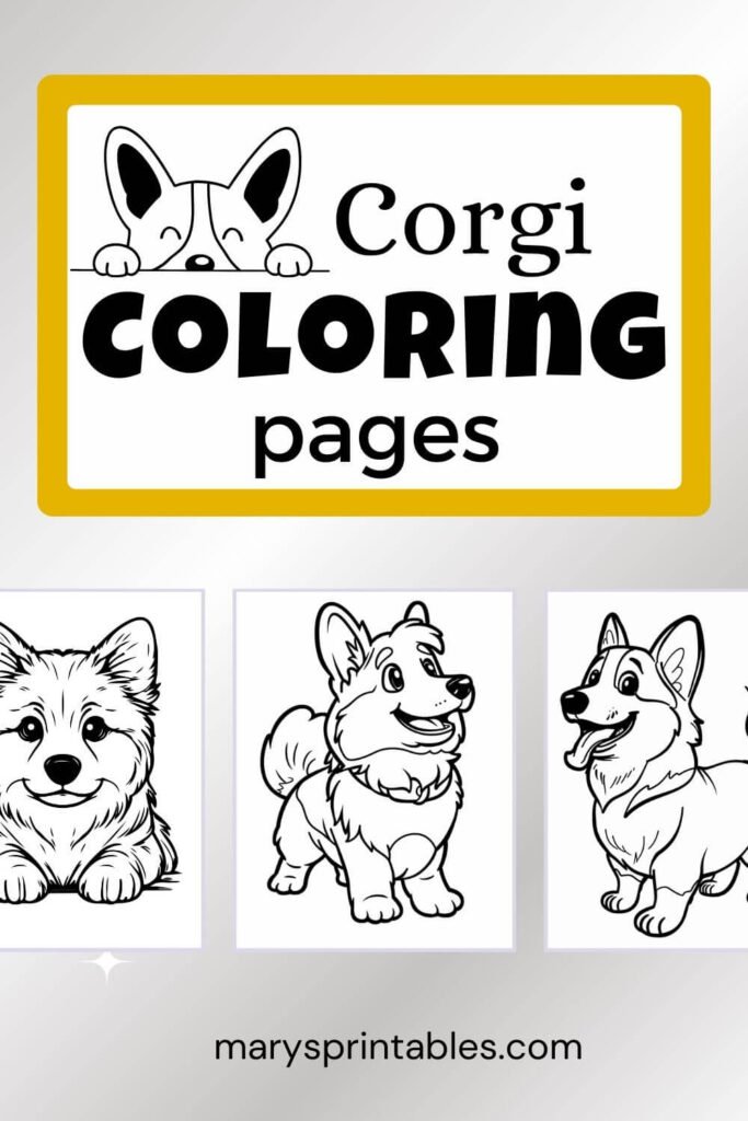 Corgi Coloring Page Preview Collection