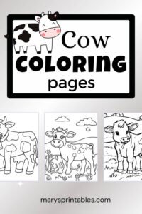 Cow Coloring Page Preview Collection