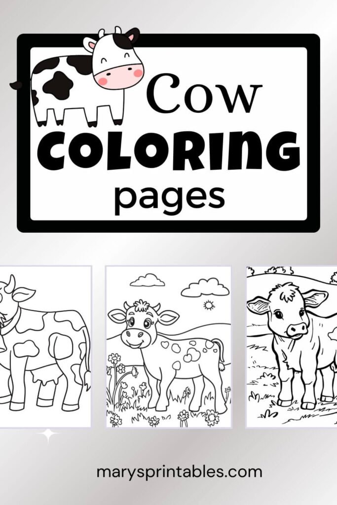 Cow Coloring Page Preview Collection