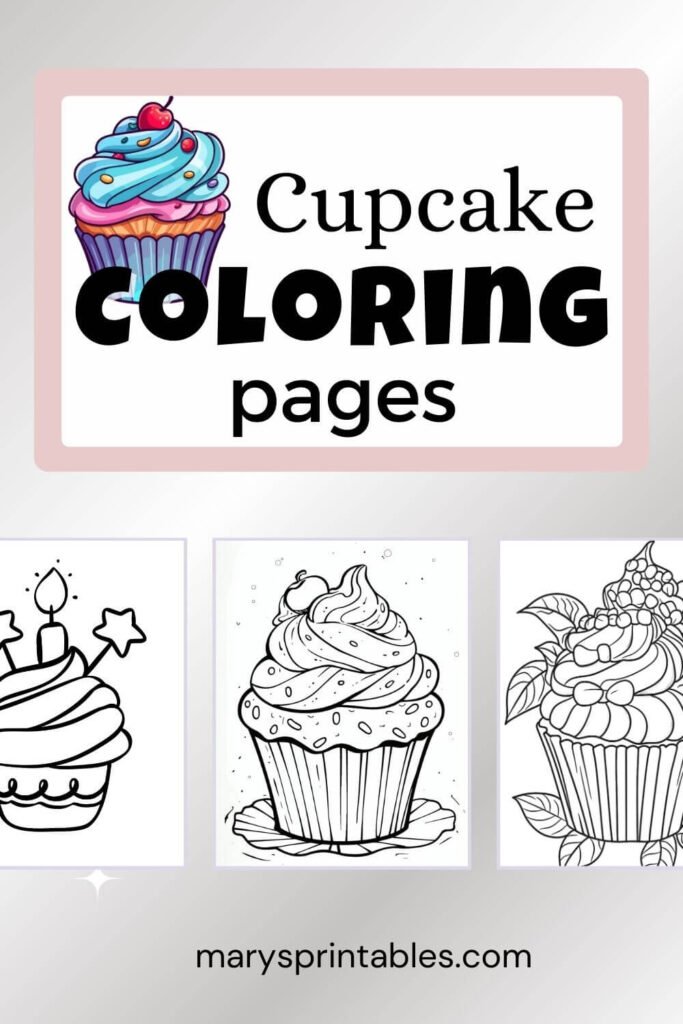 Cupcake Coloring Page Preview Collection