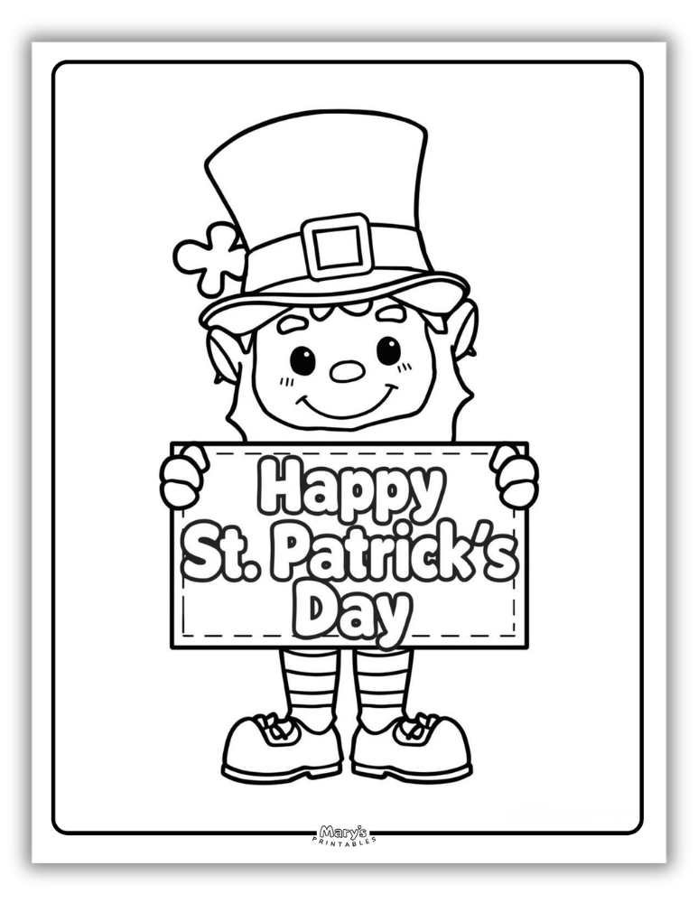 Another Leprechaun Holding a Happy St. Patrick's Banner