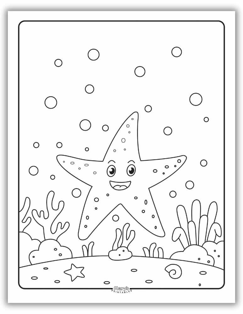 Instant Download Starfish Coloring Page Click Here