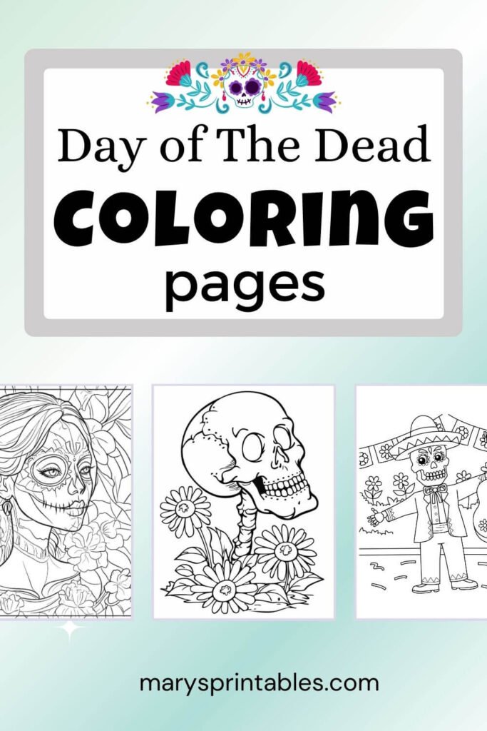 Day of the Dead Coloring Page Featured Image