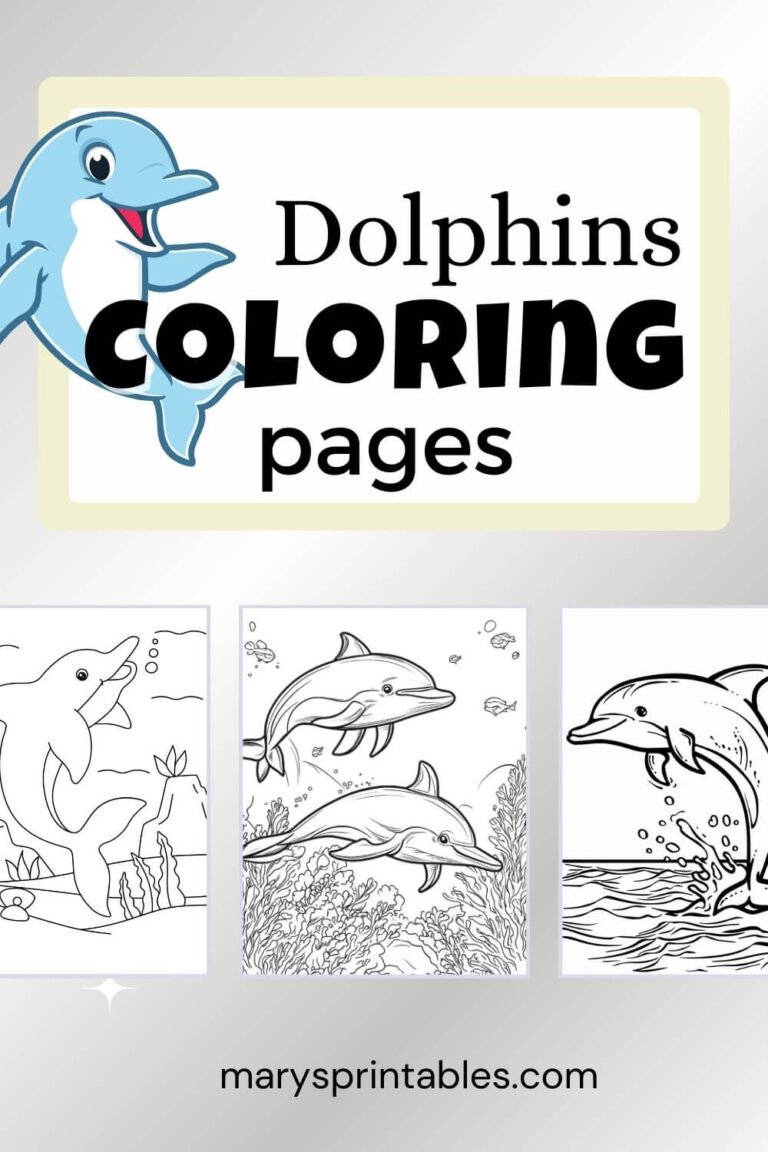 Printable Dolphin Coloring Pages &ndash; Free Ocean-Themed Fun for Kids
