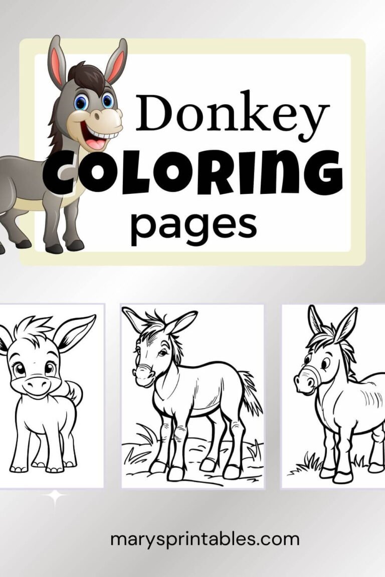 Donkey Coloring Page &ndash; Fun and Free Designs to Download