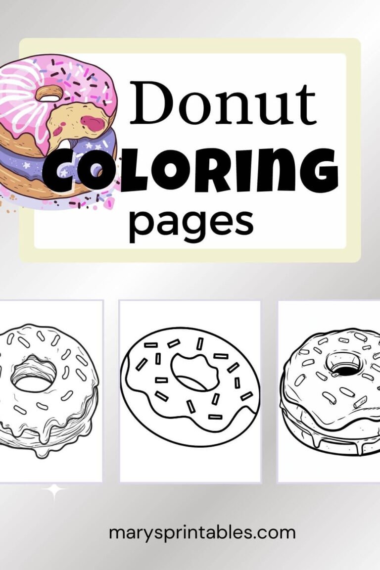 Donut Coloring Page Printable &ndash; Free PDF to Download and Print