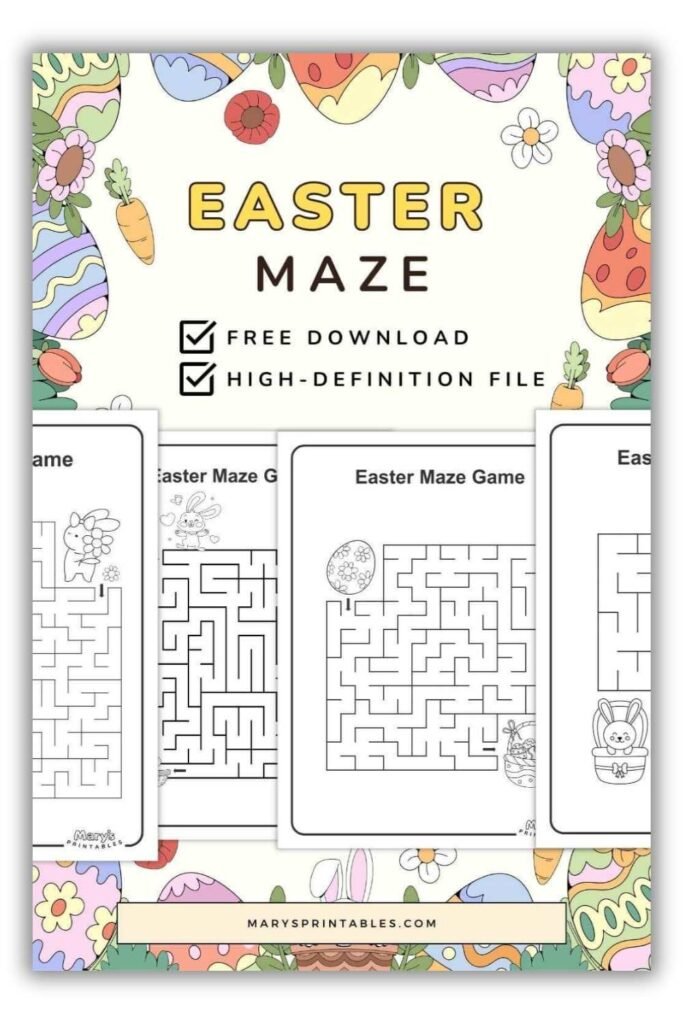 Explore Easter maze free printables with seasonal maze activities