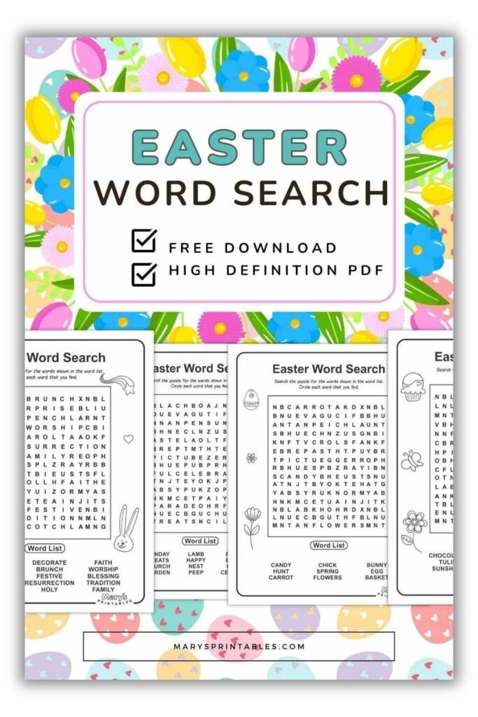 Explore Easter word search free printables with seasonal puzzles