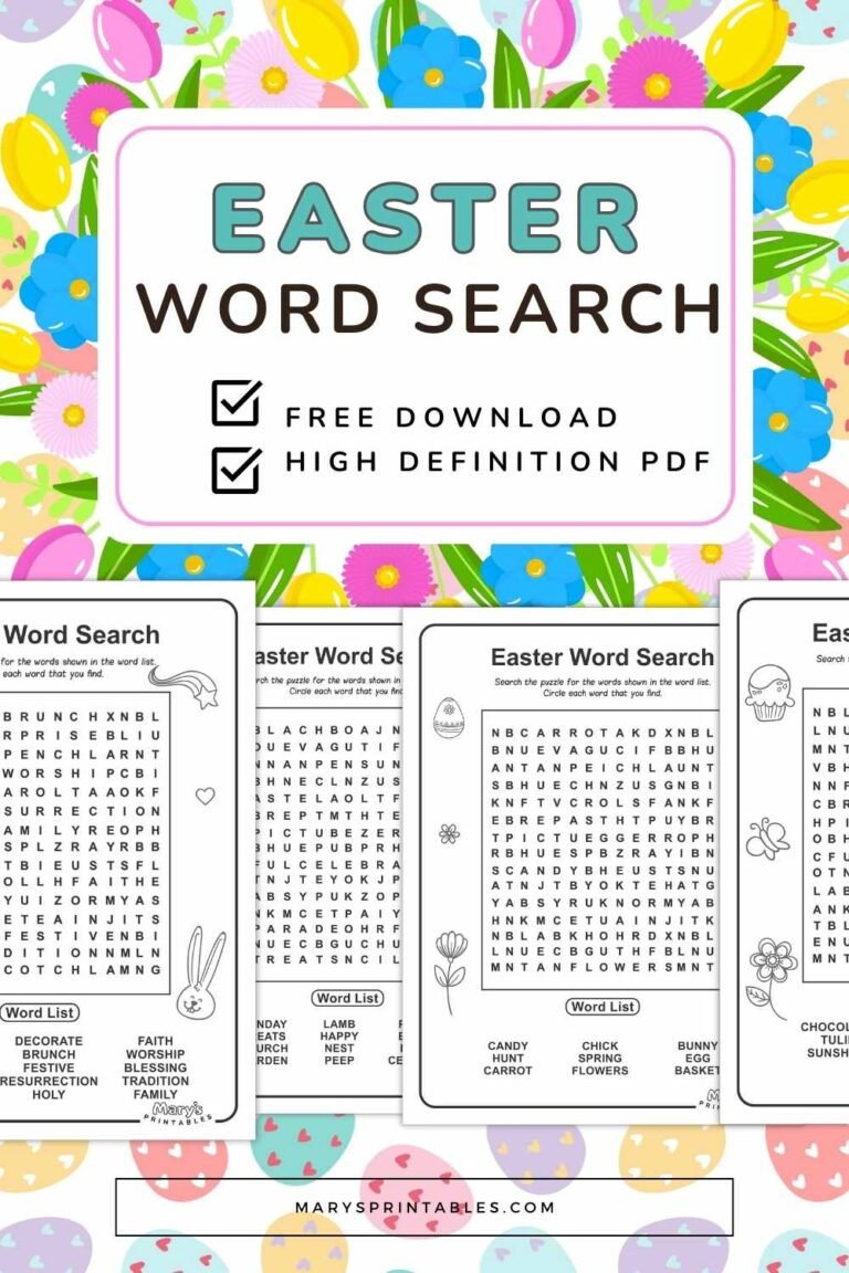 Easter Word Search Free Printable: Cute, Fun, and Free!
