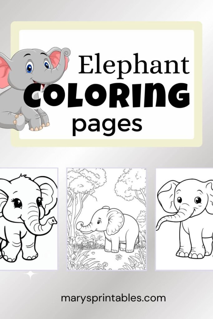 Elephant Coloring Page Preview Image