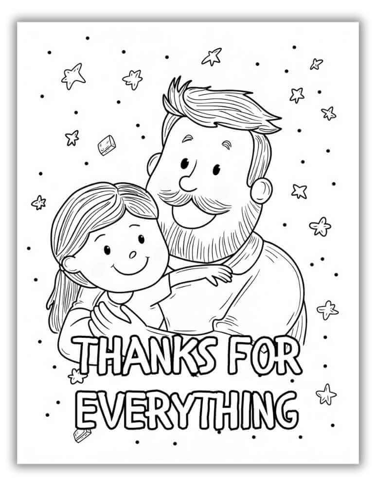 Free downloadable Father's Day art pages - Thanks for Everything