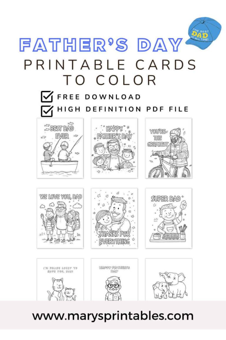 Free Printable Father’s Day Cards to Color: Create Heartfelt and FuMemories with Kids