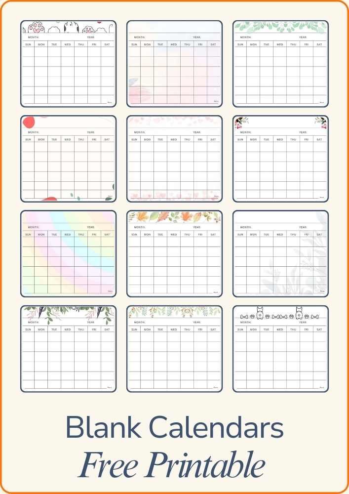 Get Organized with Free Blank Printable Calendars