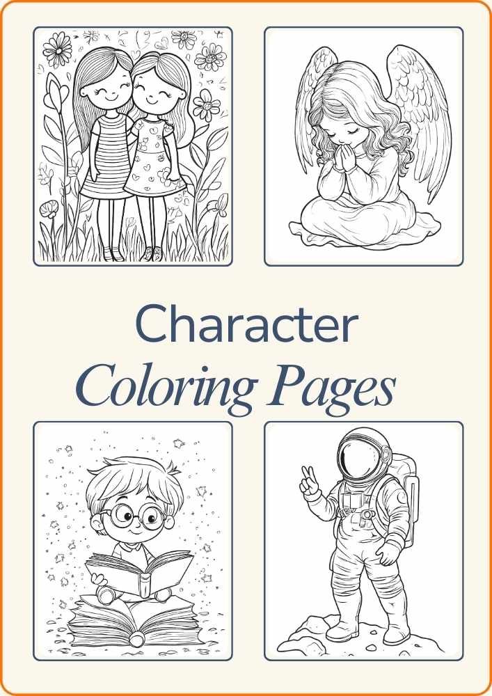 Character Coloring Pages Collection Featured Image