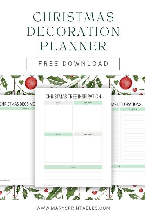 Christmas Decoration Planner Printables for Free – Plan Every Detail of Your Christmas Décor
