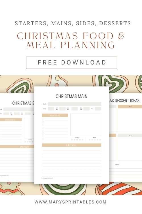 Plan Your Holiday Menu Easily with Printable Christmas Meal Planners