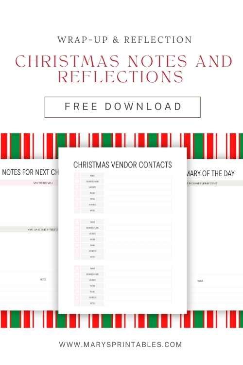 Printable Reflection Pages to Plan a Better Christmas Next Year