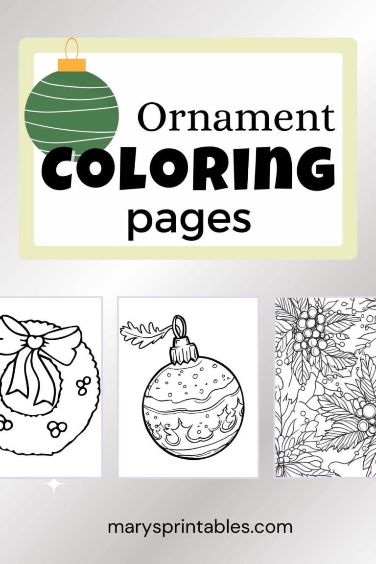 Holiday Ornament Coloring Pages – Free and Easy to Print