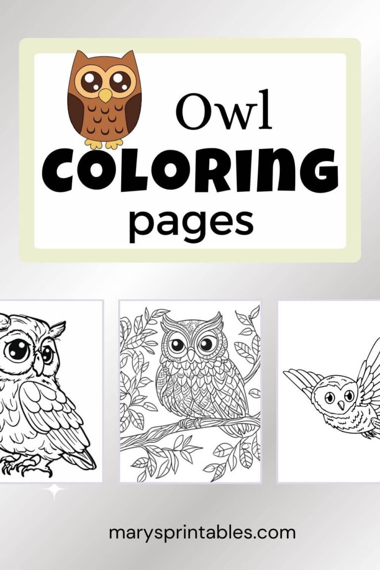 Cute Owl Coloring Pages – Easy and Fun Printable Designs