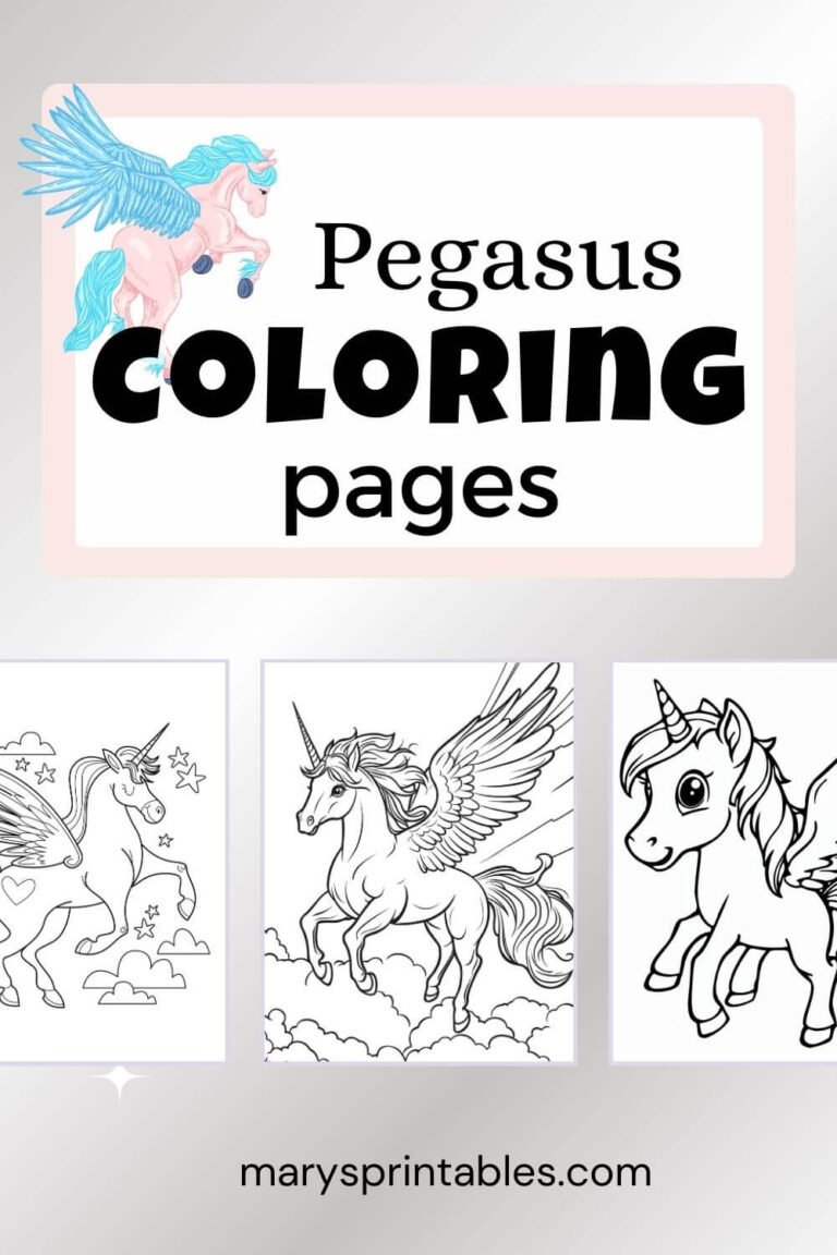 Magical Pegasus Coloring Page – Free Printable for Kids
