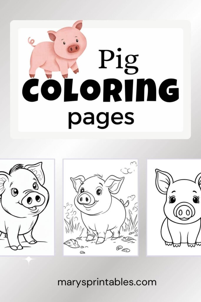 Featured Image of Pig Coloring Pages Free Download