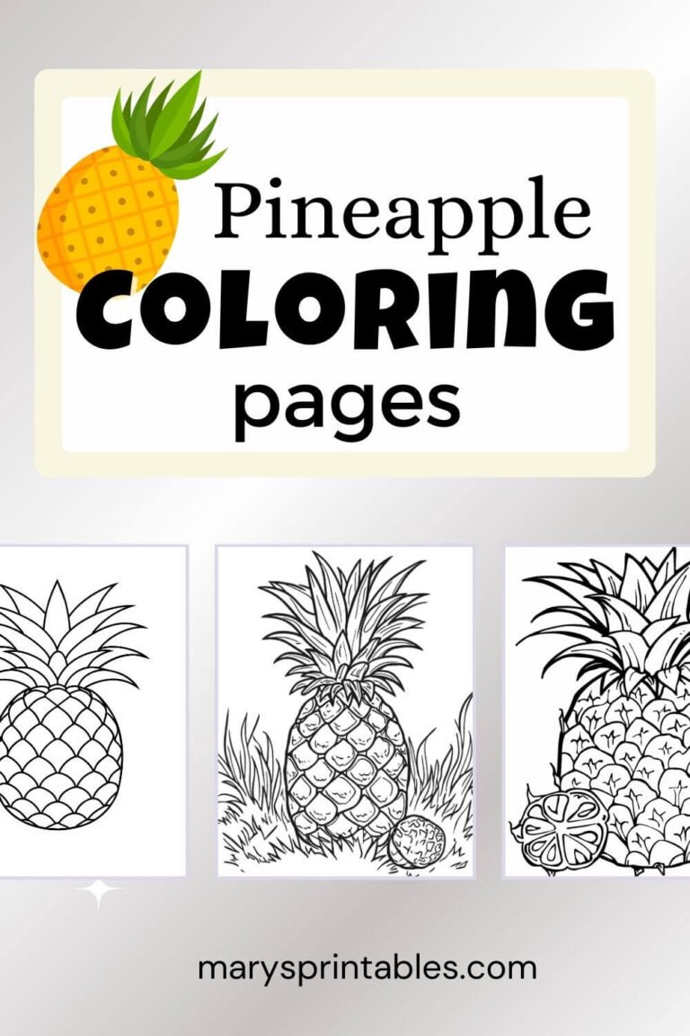 Free Printable Pineapple Coloring Page – Tropical Fun!