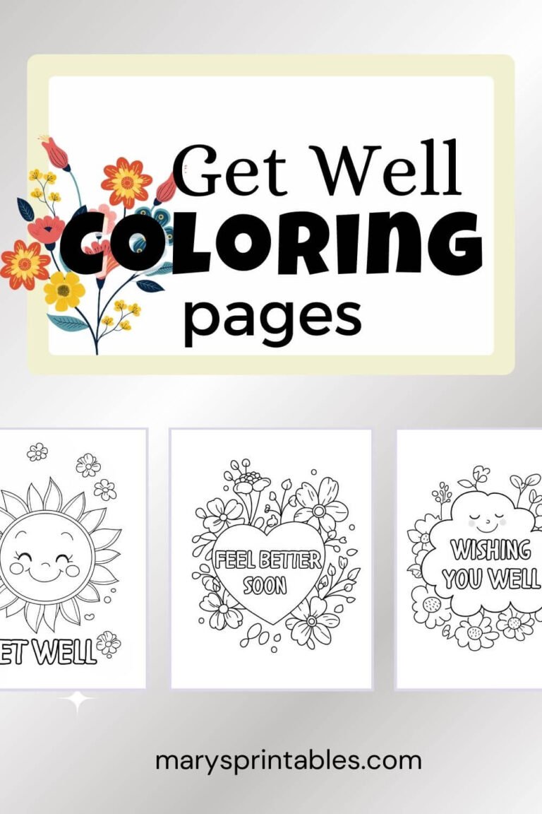 Get Well Coloring Pages: Free Printable Pages to Color and Share