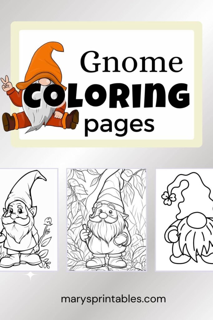 Featured Image of Gnome Coloring Pages