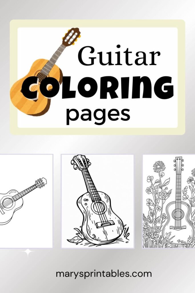 Featured Image of Guitar Coloring Pages