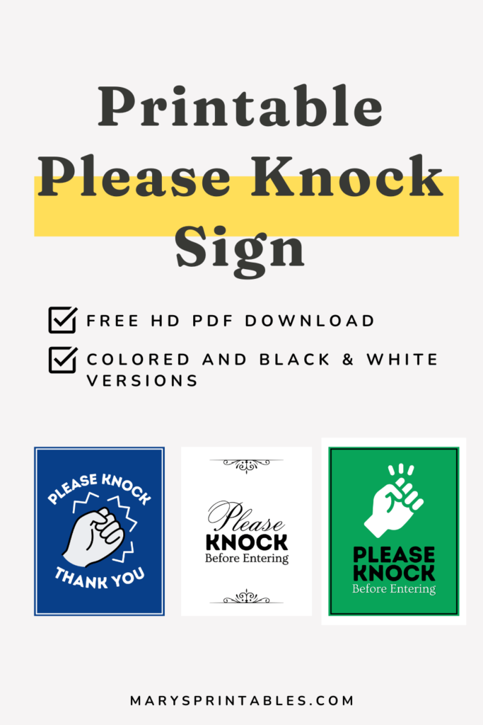 Printable Please Knock Sign featured Image