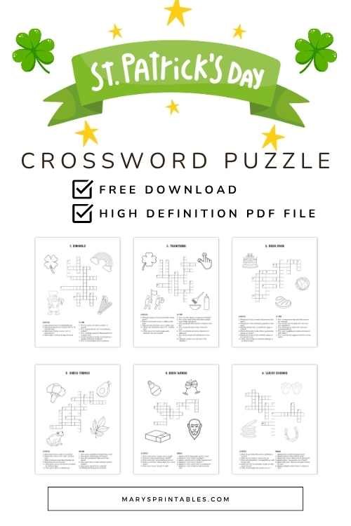 Lucky St. Patrick&rsquo;s Day Crossword Printables for Free