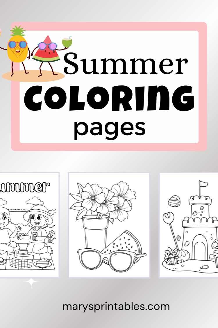 Free Summer Coloring Pages for Relaxing, Creative, Screen-Free Activity