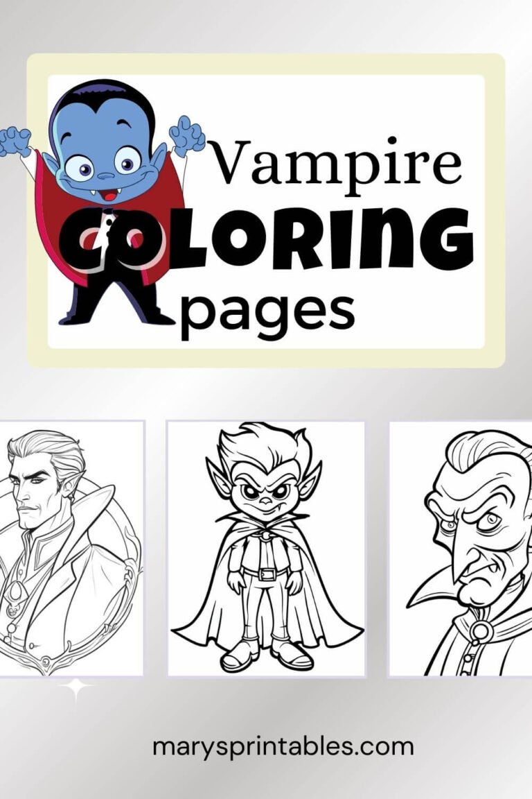 Cute and Fun Vampire Coloring Pages for Halloween – Free Printables