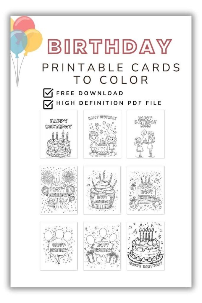 printable birthday card kids can color