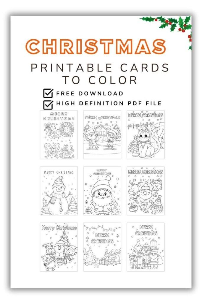 foldable Christmas greeting card printable