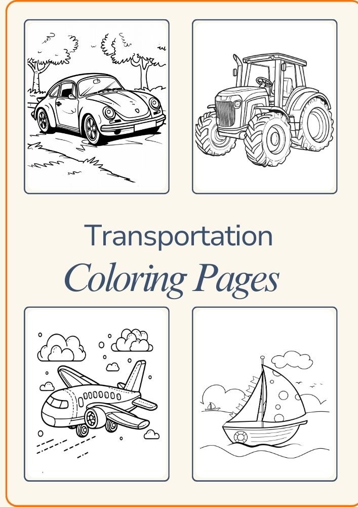 Free Transportation Coloring Pages: Vehicles That Move, Fly, and Explore