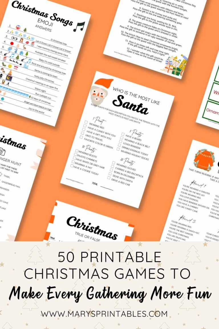 50 Printable Christmas Games to Make Every Gathering More Fun – Free Download