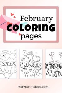 February Coloring Page Preview Image