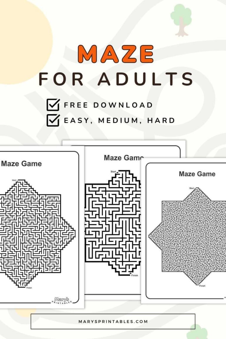 Printable Mazes for Adults: Challenge Your Mind with Engaging Puzzles!
