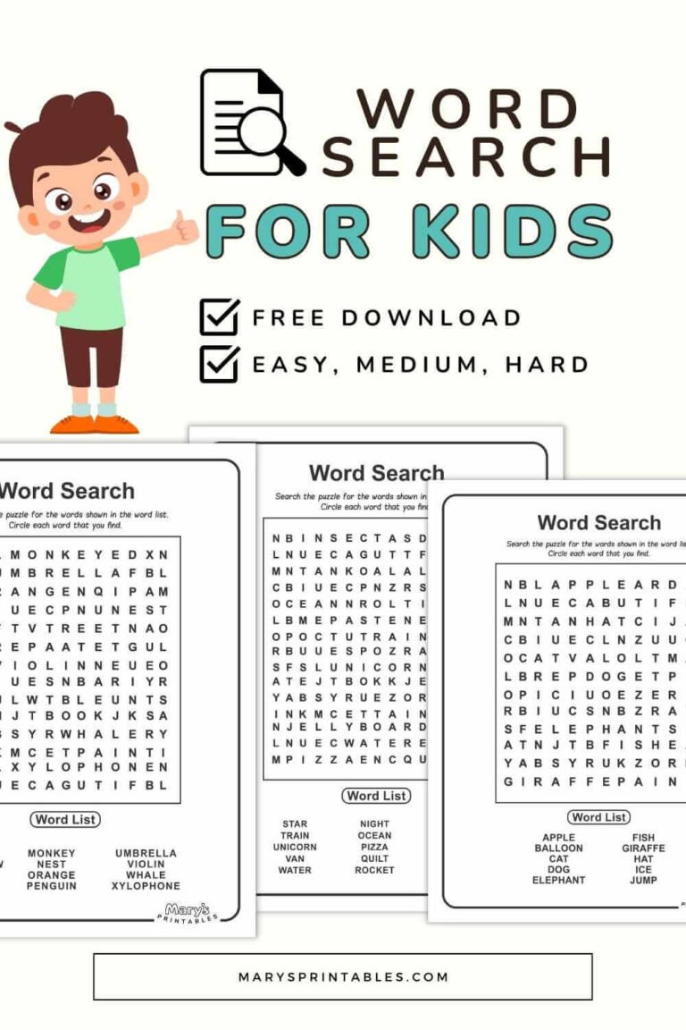 Printable Word Searches for Kids: A Fun and Educational Resource for Free