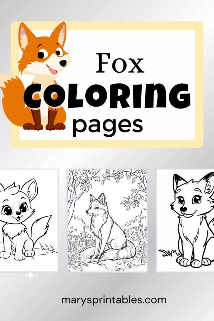 Fox Coloring Page Preview Image